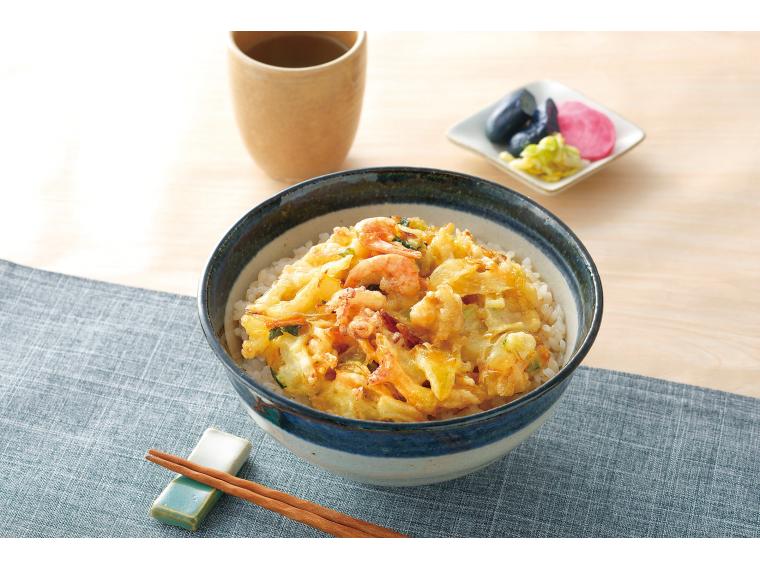 東都国産えび・いか・帆立入りかき揚げ丼の具（たれ付） 3個270g・たれ3袋90g