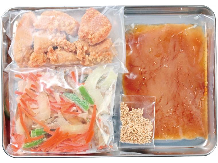 鶏唐揚げとささがきごぼうの甘辛炒め　　