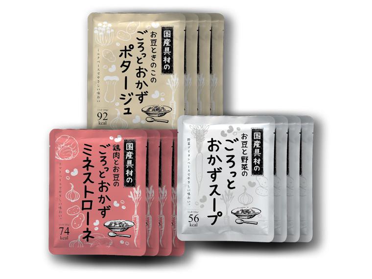 国産具材のごろっとおかずスープ　3種セット 150g×4×3種
