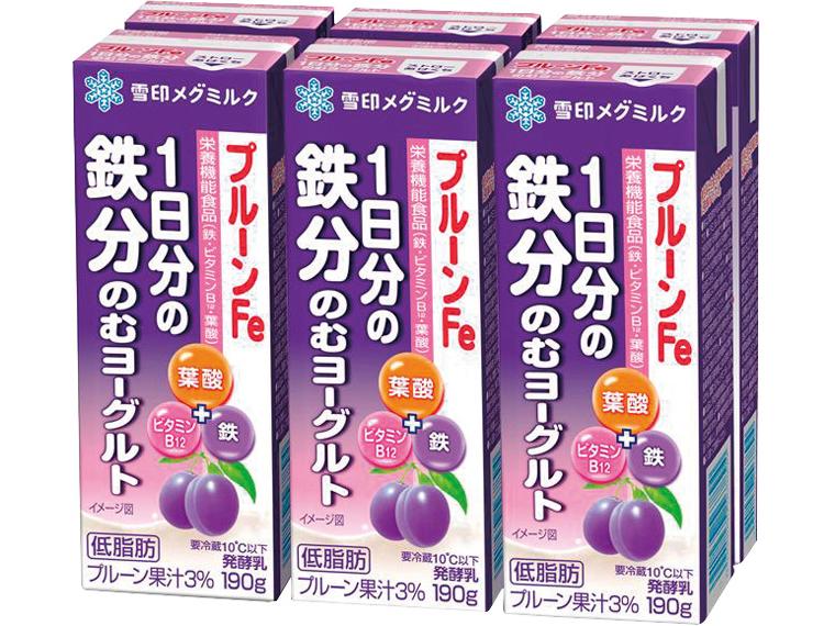 プルーンFe1日分の鉄分のむヨーグルト 190g×6