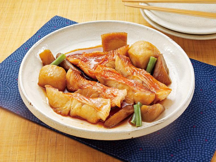 おかずキット　【冷凍】骨取り赤魚と野菜の簡単煮付セット 335g（魚140g・野菜95g・たれ100g）