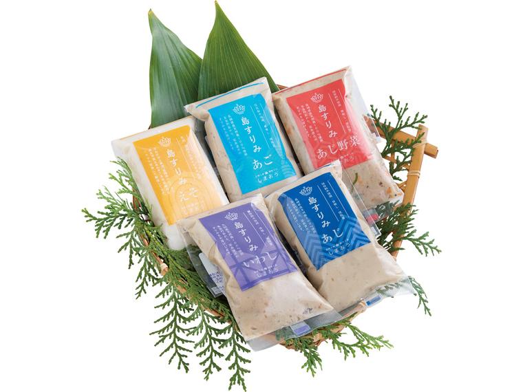 自宅　島すりみ食べ比べ5種セット 100g×5種（あじ・えそ・あご・いわし・あじ野菜）