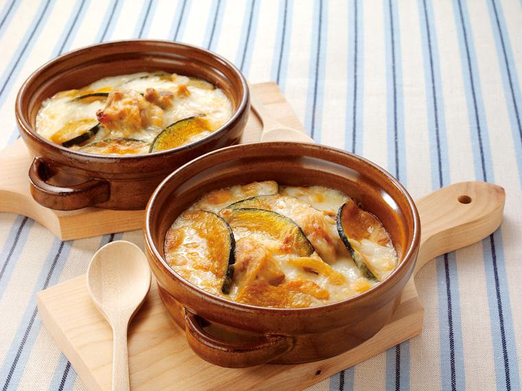 産直鶏肉とかぼちゃの豆乳グラタン　　　