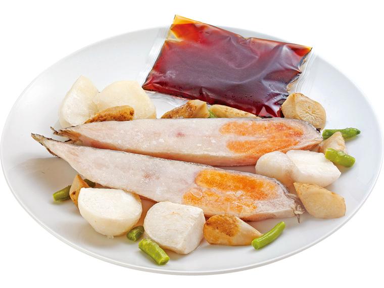 おかずキット　【冷凍】子持ちかれいと野菜の簡単煮付セット 415g（魚180g、野菜135g、たれ100g）