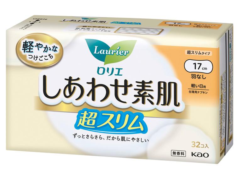 ロリエ しあわせ素肌 超スリム  軽い日用羽なし17cm 32コ入