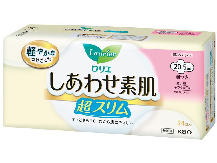 ロリエ しあわせ素肌 超スリム  ふつうの日用羽つき20.5cm 24コ入