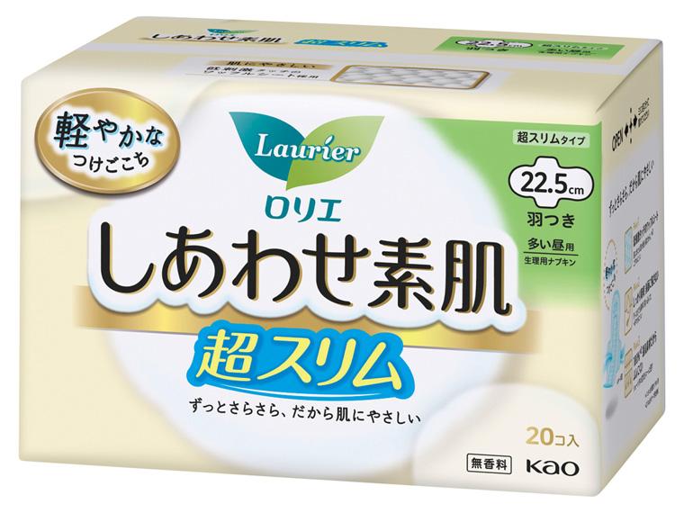 ロリエ しあわせ素肌 超スリム  多い昼用羽つき22.5cm 20コ入