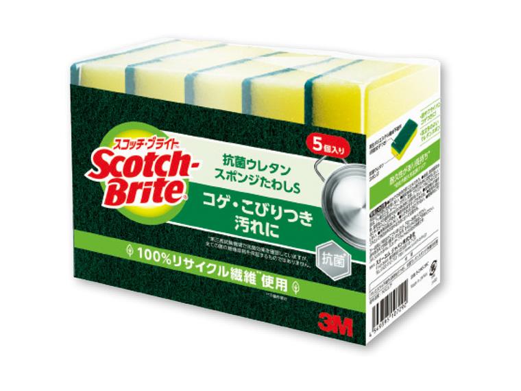 スコッチ・ブライト 抗菌ウレタンスポンジたわしS  5個入り 