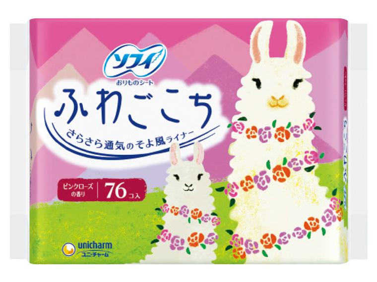 ソフィ ふわごこち 76コ  ピンクローズの香り