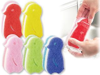 5つ子ペンギンスポンジ  5色組 