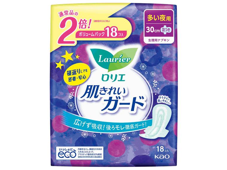 ロリエ 肌きれいガード 多い夜用 羽つき 18コ入