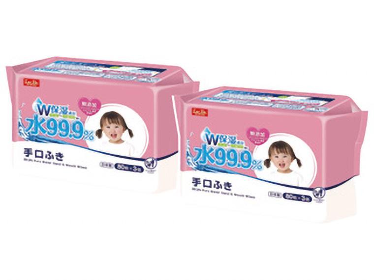 水99.9%手口ふきW  80枚×3×2P