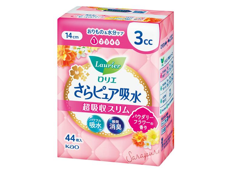 ロリエ さらピュア 超吸収スリム 3cc パウダリーフラワー 44枚