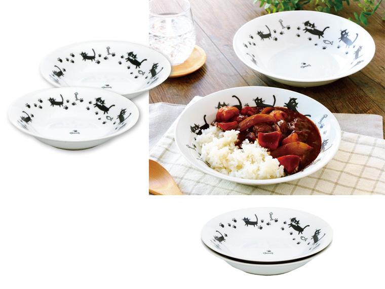 ラッキーキャットカレーパスタ皿  2個組 