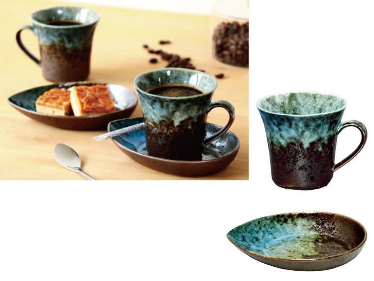 美濃焼 モダンカフェ碗皿  2客組 