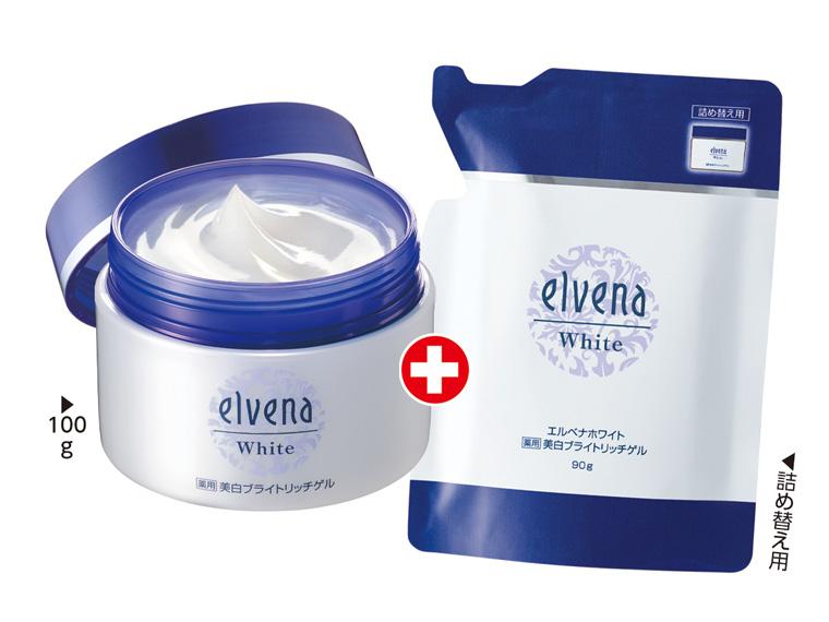 エルベナホワイト 薬用美白ブライトリッチゲル  本体100g＋詰め替え用90g  