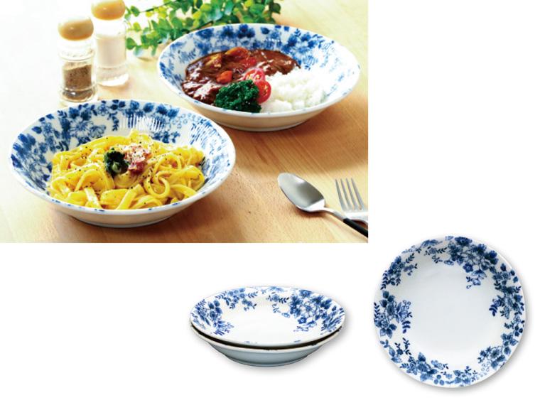 ブルーレース カレー＆パスタ皿  ２枚組 