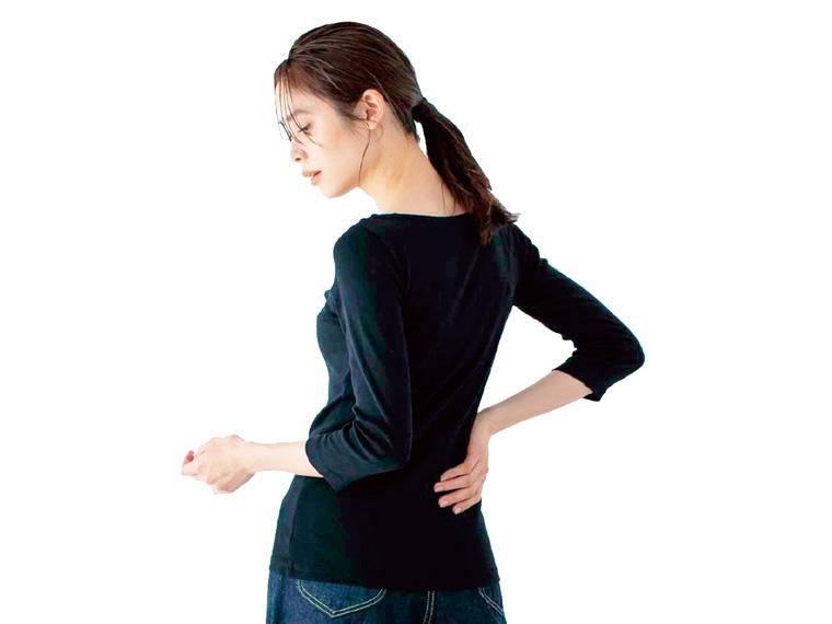 ＯＣ７分袖トップ　ブラックＭ　　　　　