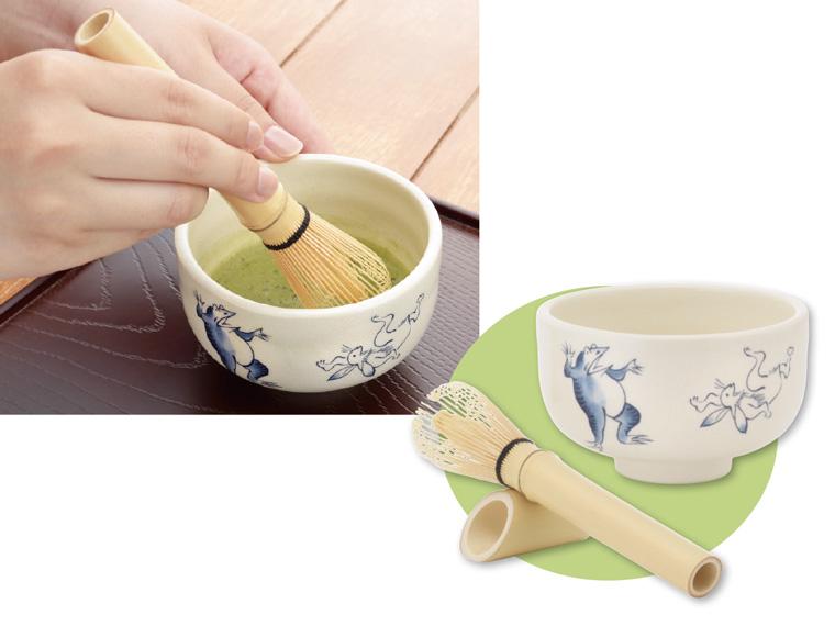 萬古焼　鳥獣戯画　小茶碗セット　　　　