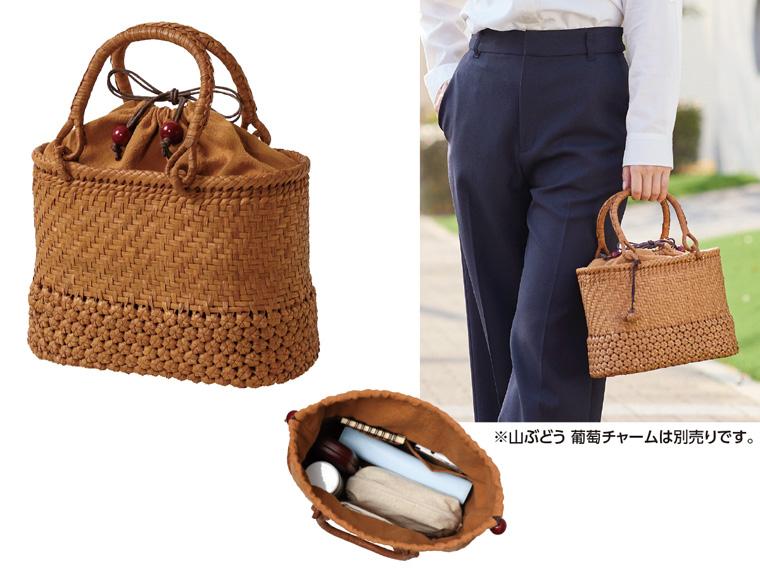 山ぶどうかご　極細網代下段極細花編み　